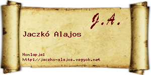 Jaczkó Alajos névjegykártya